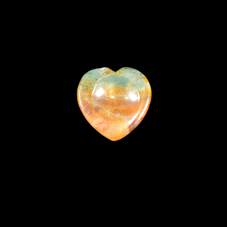 Ocean Jasper Heart Shape Worry Stone (Thumb Stone)