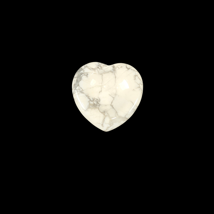 White Howlite Heart Shape Worry Stone (Thumb Stone)