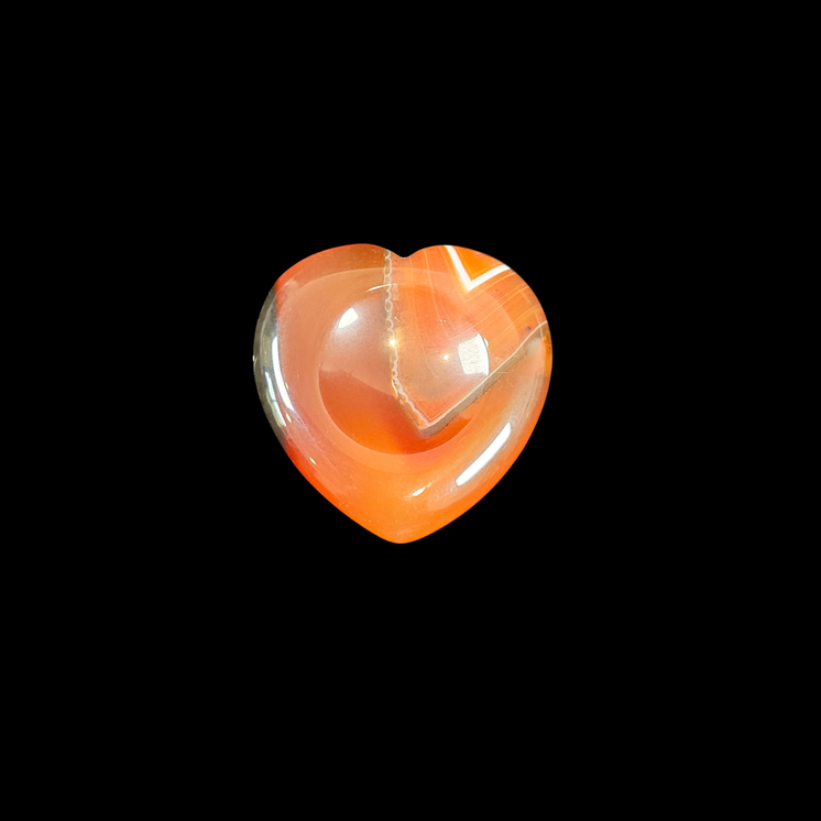 Carnelian Heart Shape Worry Stone (Thumb Stone)