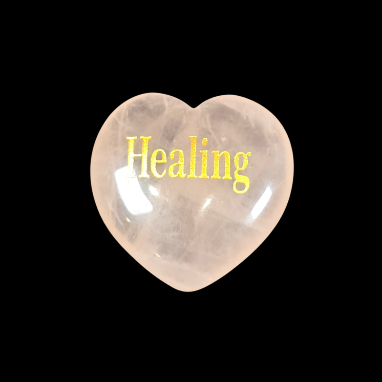 3cm Rose Quartz Heart with Affirmation - Healing