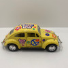 Kinsmart Pull Back 1:32 1967 Volkswagen Classical Beetle Peace & Love Yellow Version 