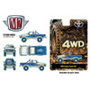 PREORDER: 1985 Toyota Truck 4X4 in Blue and White with Orange and Red Stripes - With Mud Splatter Hobby Exclusive 