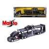 Maisto 1:64 Mack Transporter Open Trailer w/ 1993 Chevrolet 454 SS Pickup – In Black – Design Transporters