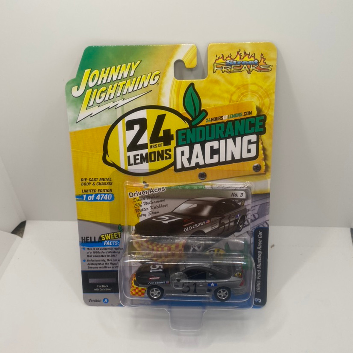 2023 Johnny Lightning Street Freaks 24 HRS Of Lemons Endurance Racing  1990’s Ford Mustang Race Car Release 1A