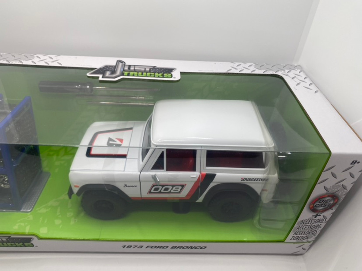 1973 Ford Bronco White W/Rack Diecast Model Truck