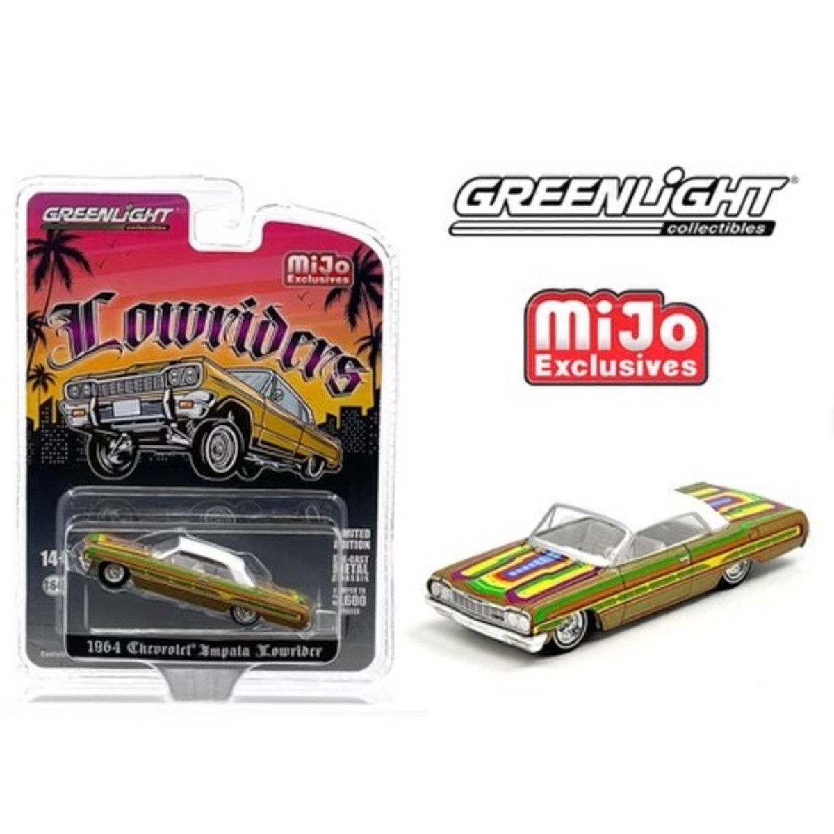 Greenlight 1:64 1964 Chevrolet Impala SS Lowriders Limited 3,600 Pcs-  Metallic Gold – MiJo Exclusives