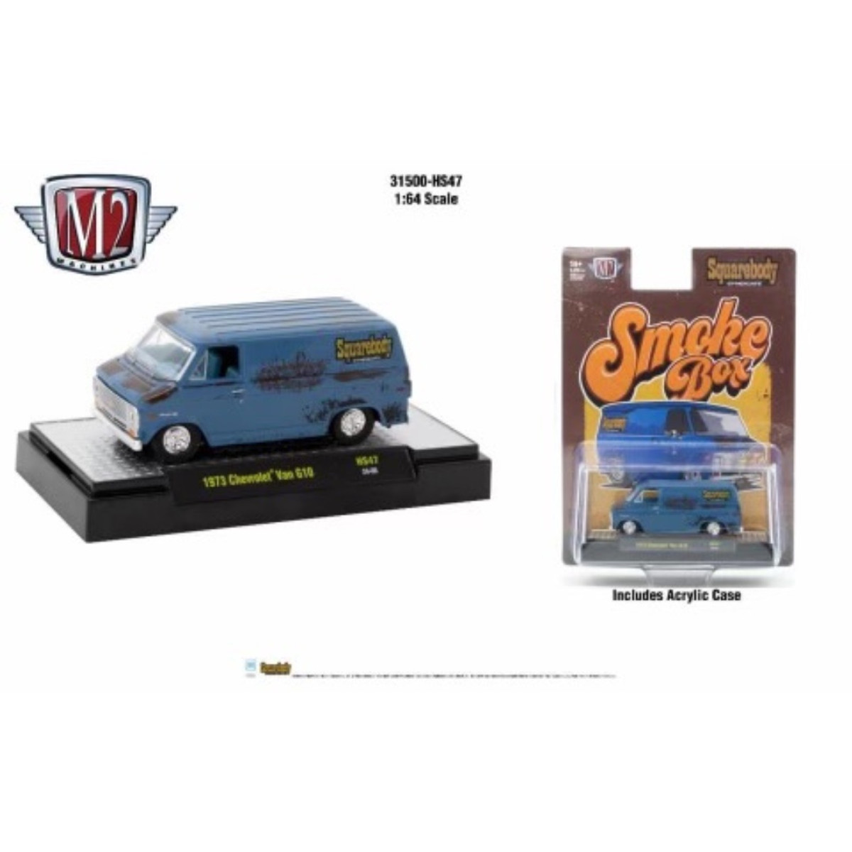 M2 Machines 1:64 1973 Chevrolet Van Smoke Box Squarebody