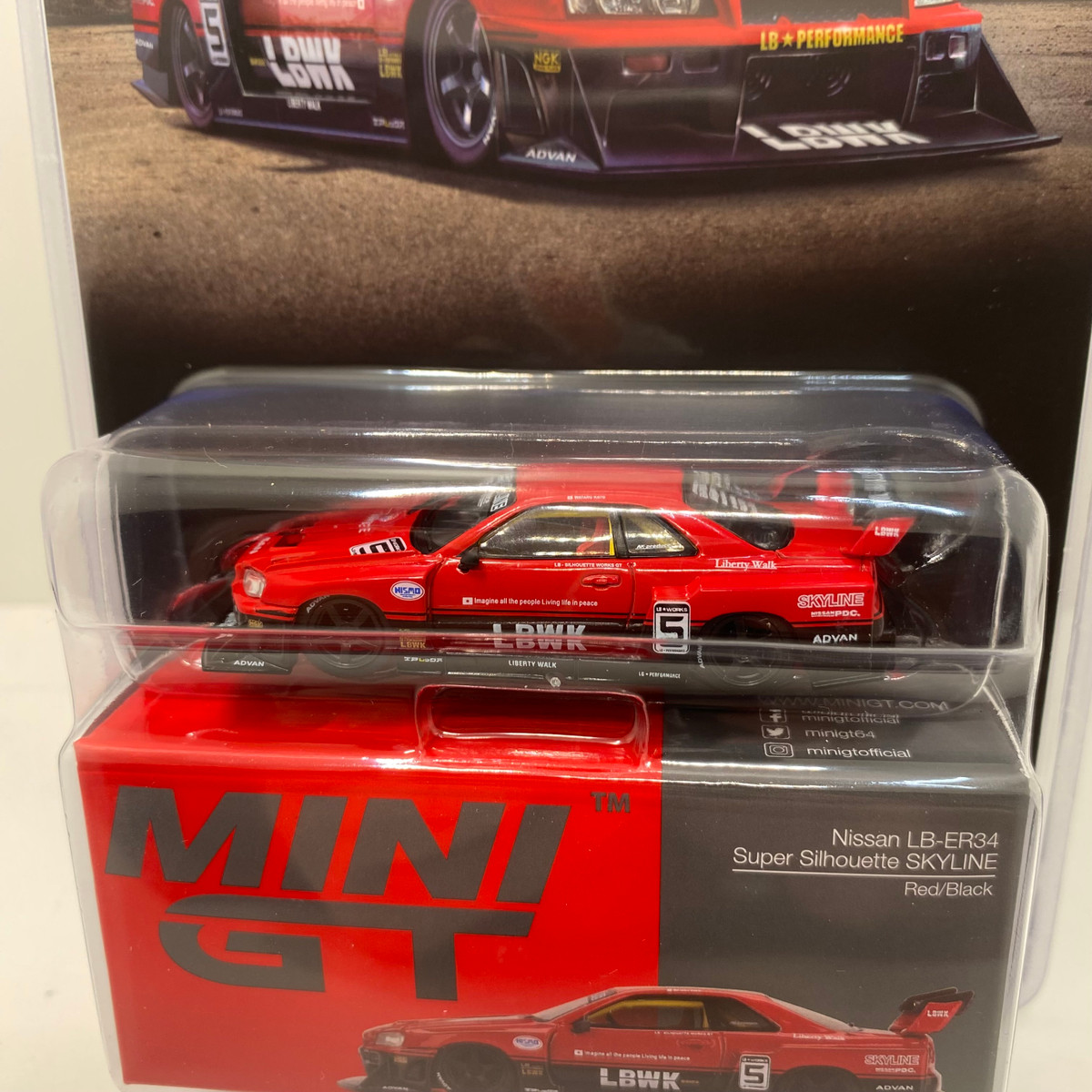 Mini GT 1:64 Nissan LB-ER34 Super Silhouette SKYLINE – Red