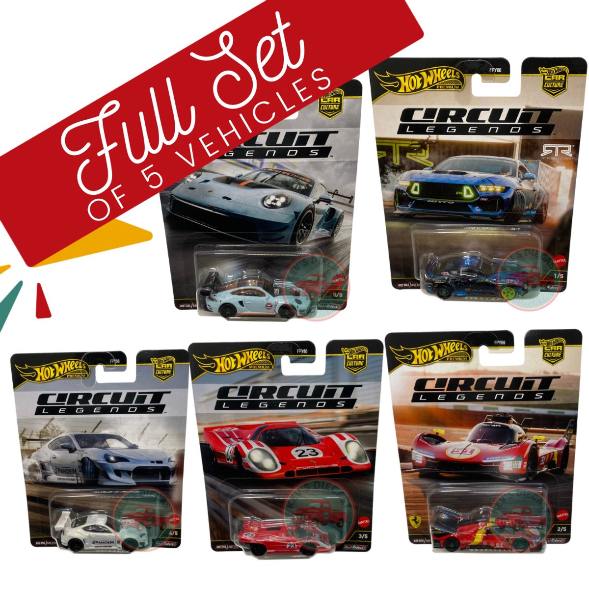 ホットウィール Circuit Legends ミニカー5台セット CIRCUIT LEGENDS * Set of 5 Cars * 2025 Hot Wheels Car