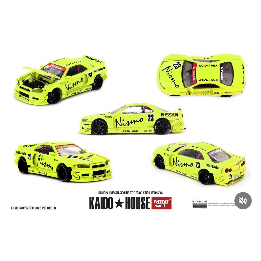 PREORDER: Kaido House x Mini GT Nissan Skyline GT-R (R34) Kaido