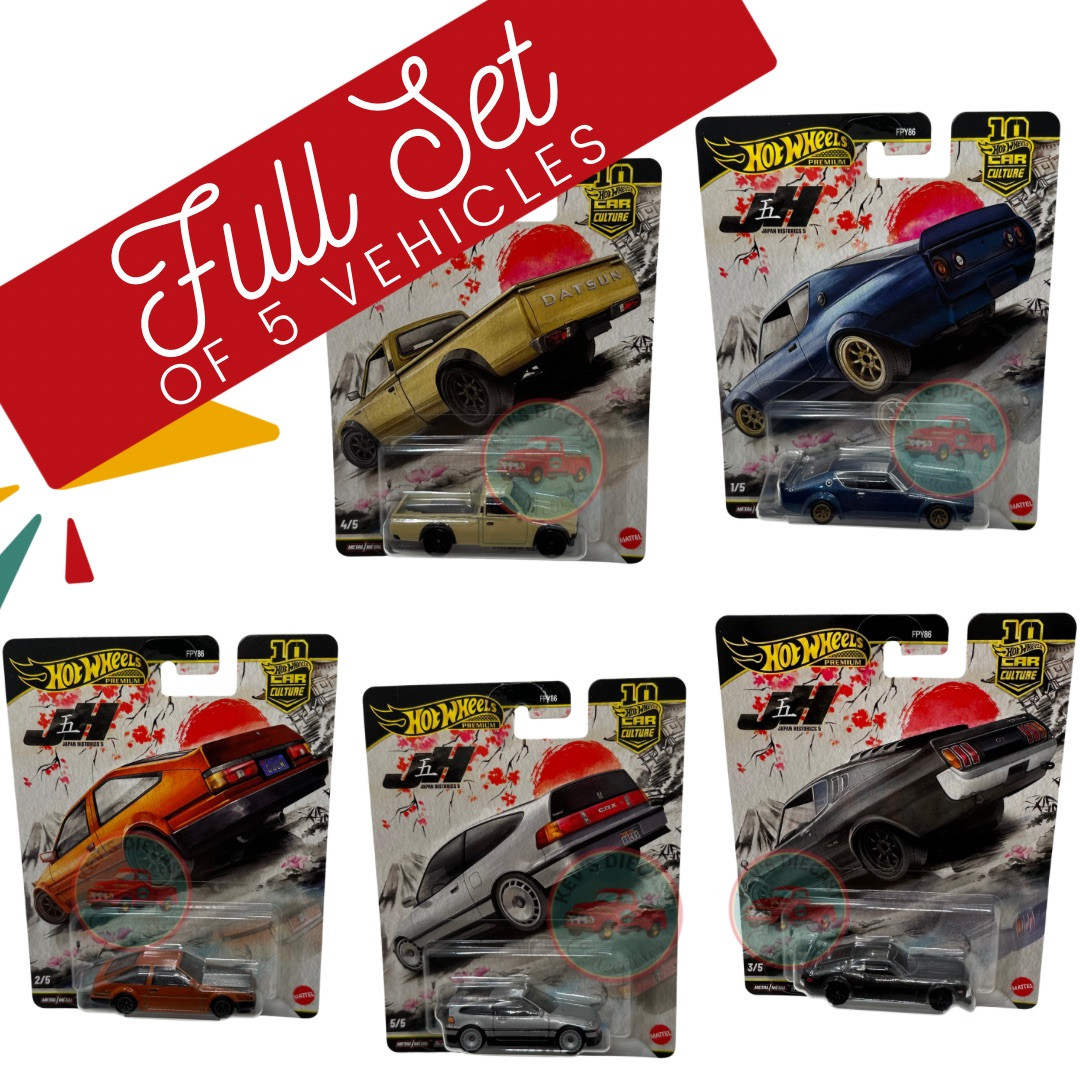 2026 Hot wheels Car Culture Japan Historics 5 Set Of 5 Vehicles