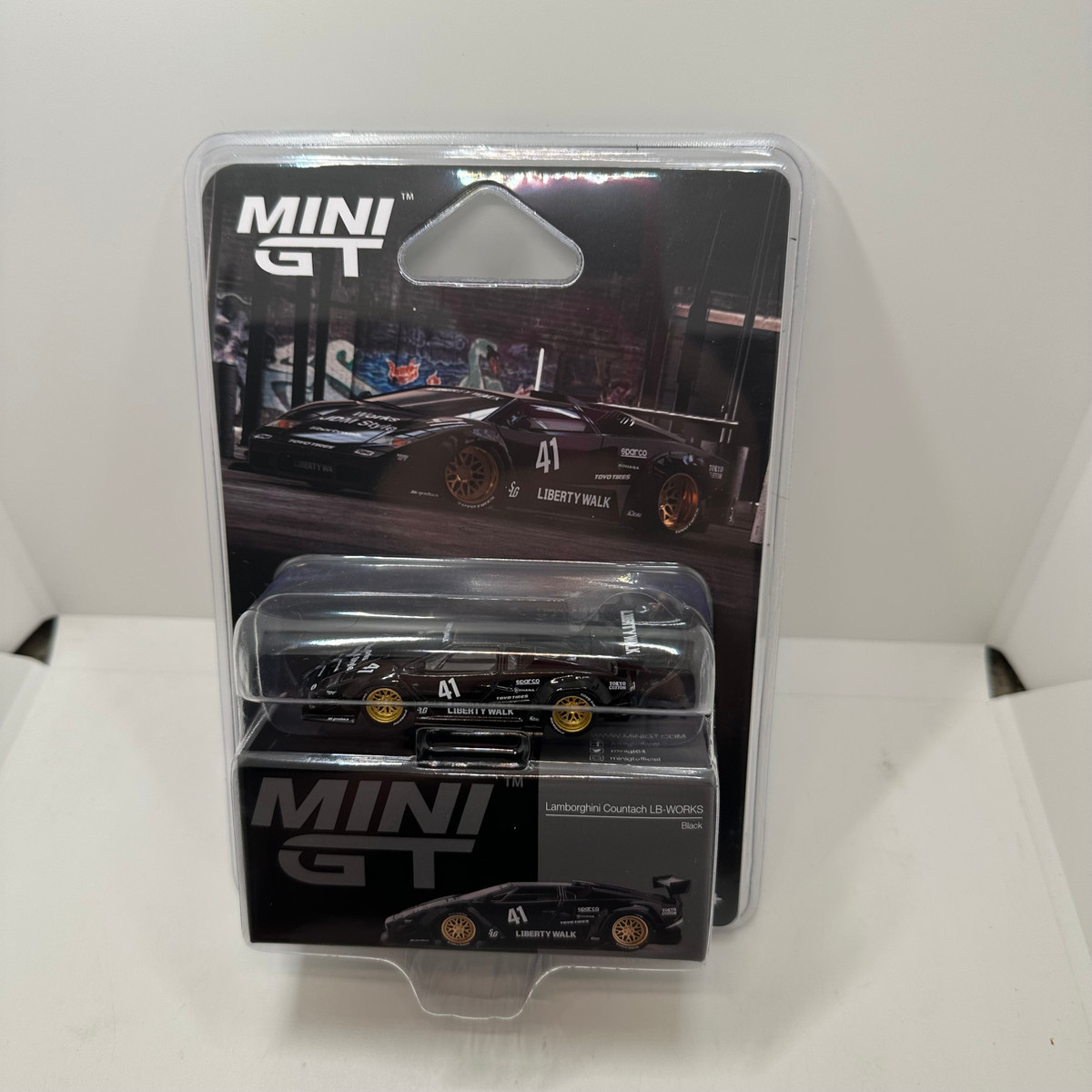 Mini GT 1:64 Lamborghini Countach LB-WORKS – In Black - Blister