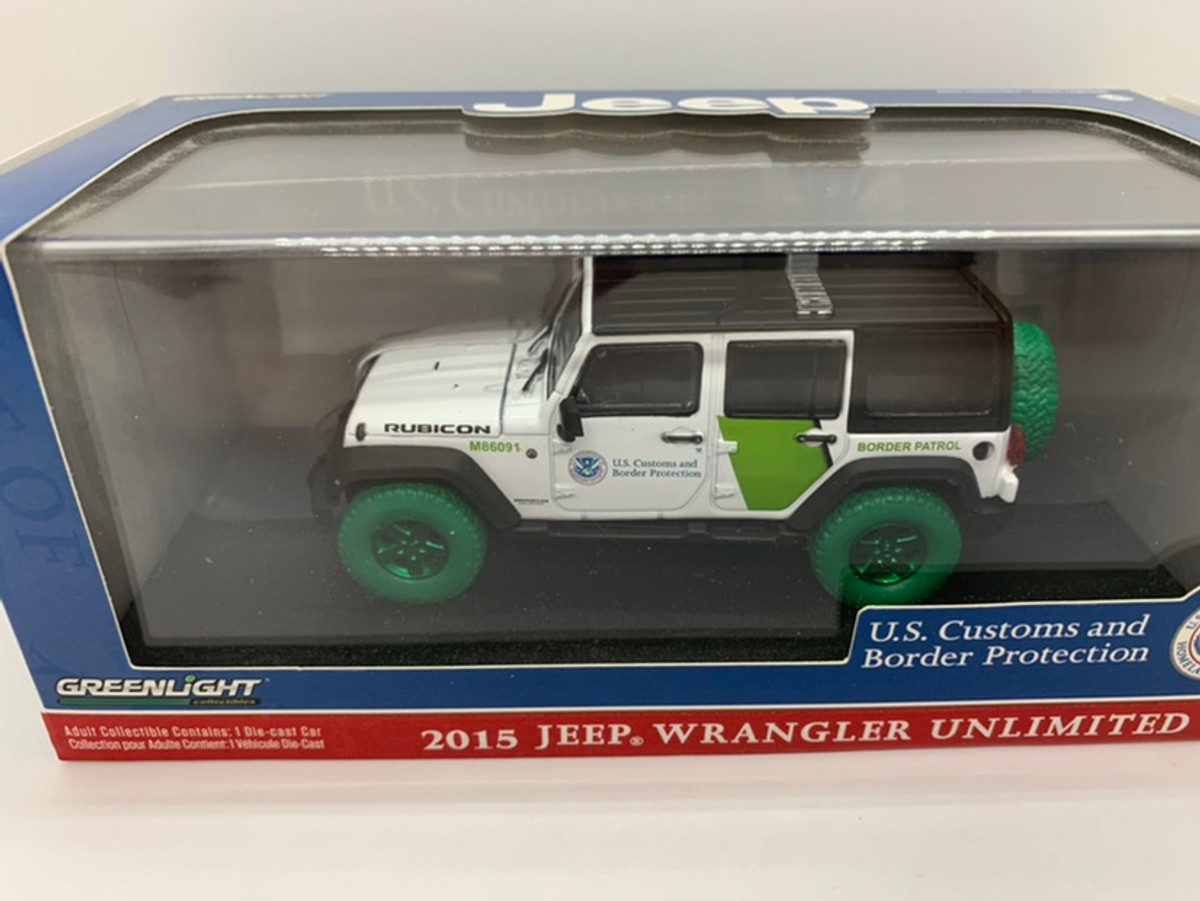 Greenlight 1/43 Scale Green Machine US Customs And Border Protection 2015 Jeep  Wrangler Unlimited Hard To Find - Kev's Diecast Collectibles