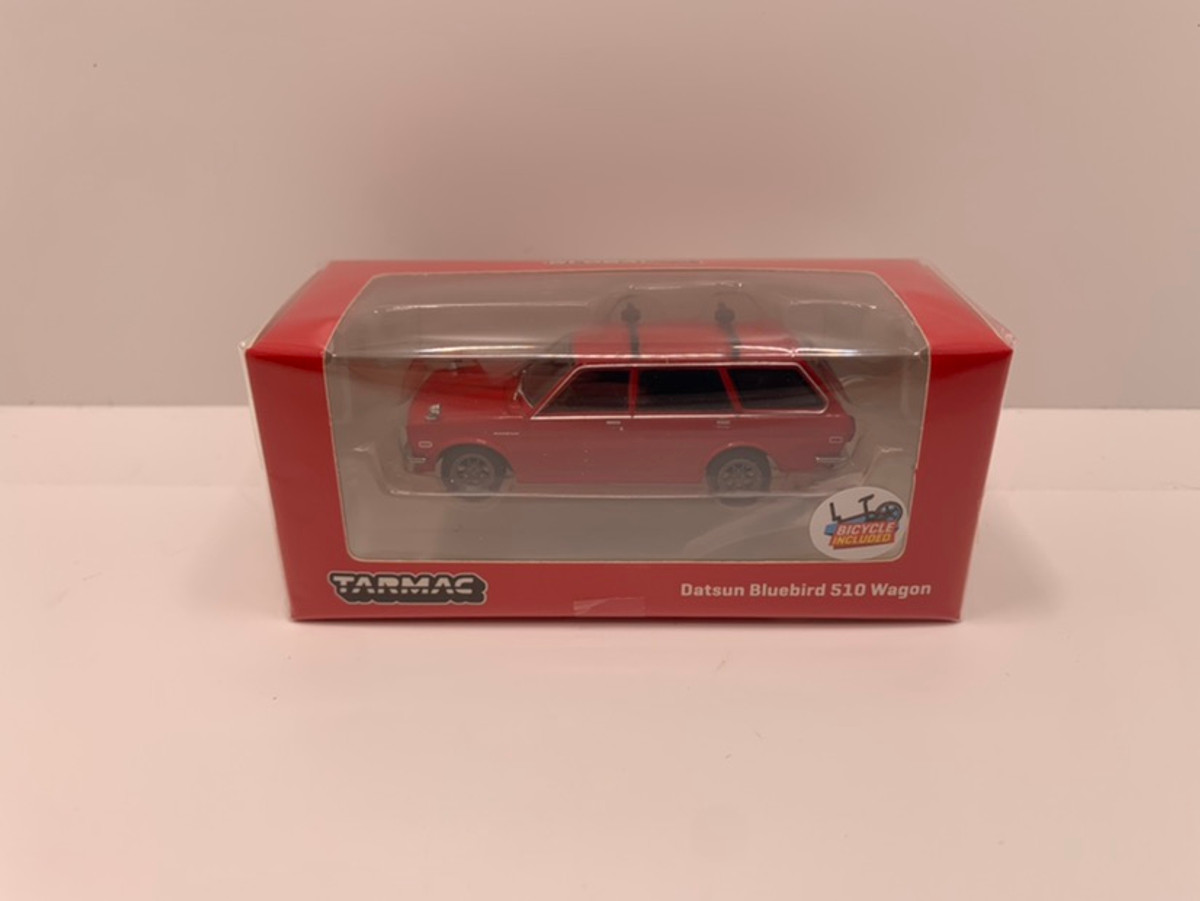 Tarmac Works 1:64 Global 64 Datsun Bluebird 510 Wagon With Bike