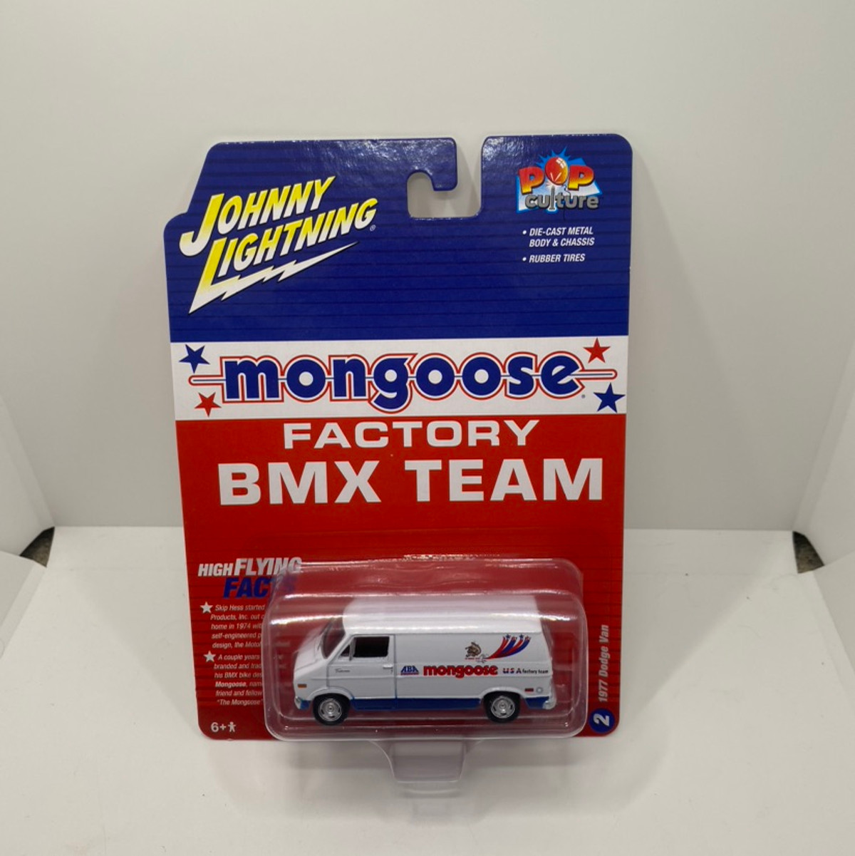 2023 Johnny Lightning Pop Culture 1977 Dodge Van Mongoose Factory BMX Team Release 2 