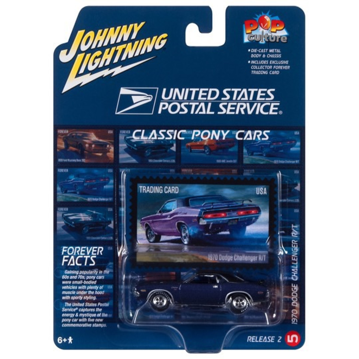 2023 Johnny Lightning Pop Culture United States Postal Service 1970 Dodge Challenger R/T Series 2 