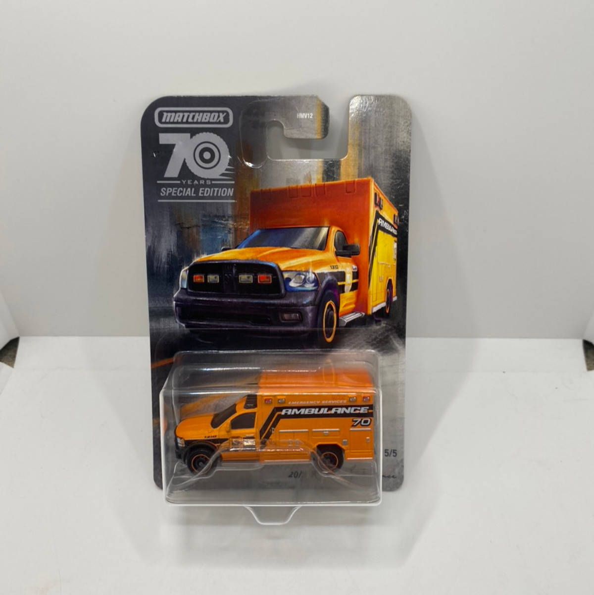 2023 Matchbox Moving Parts 70TH Anniversary Orange 2019 Dodge Ram Ambulance 