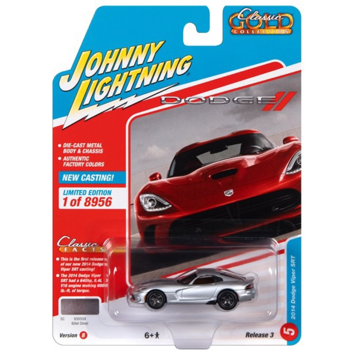 2022 Johnny Lightning Classic Gold Collection 2014 Dodge Viper SRT Release 3B 