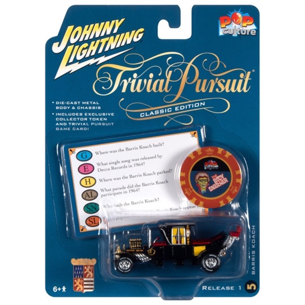 2021 Johnny Lightning Pop Culture Trivial Pursuit Barris Koach Release 1 