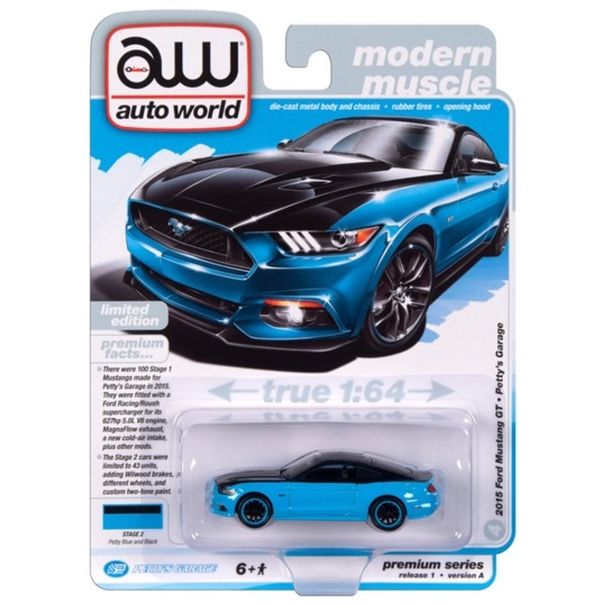2024 Auto World Modern Muscle 2015 Ford Mustang GT - Petty’s Garage Release 1A 