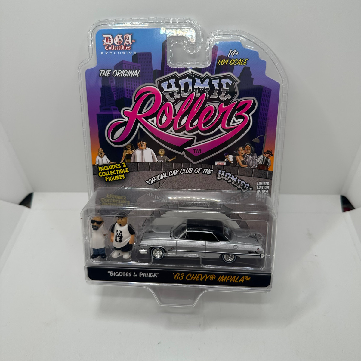 2025 Greenlight/DGA Exclusive Homie Rollerz 1963 Chevrolet Impala SS Hard Top w/ Bigotes & Panda Series 1