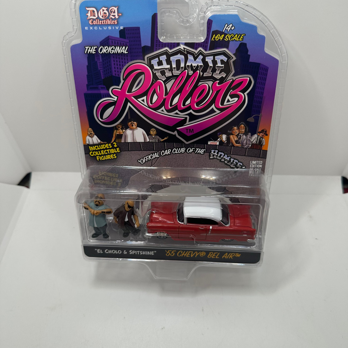 2025 Greenlight/DGA Exclusive Homie Rollerz 1955 Chevrolet Bel Air w/ El Cholo & Spitshine Series 1 
