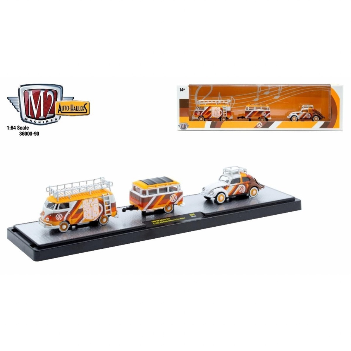 M2 Machines 1:64 Auto Haulers 1960 Vw Delivery Van & 1953 Vw Beetle Deluxe USA Model 