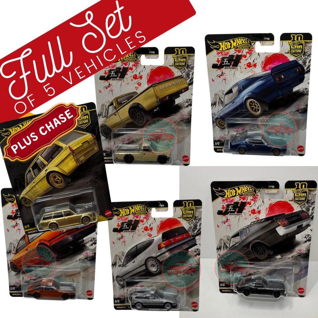 2026 Hot wheels Car Culture Japan Historics 5 Complete Set With Gold 0/5 Datsun 510 Wagon Chase 