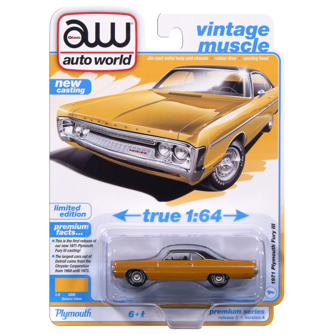2025 Auto World Vintage Muscle 1971 Plymouth Fury III Release 3 Version A 