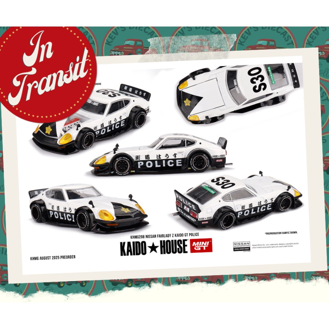 PREORDER/IN TRANSIT Kaido House x Mini GT 1:64 Nissan Fairlady Z Kaido GT Police ETA WEEK OF APRIL 6TH