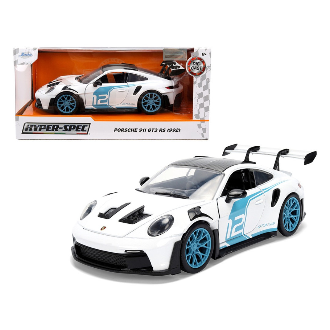 Jada 1/24 Hyper-Spec Porsche 911 GT3 RS (992) #12 – In White 