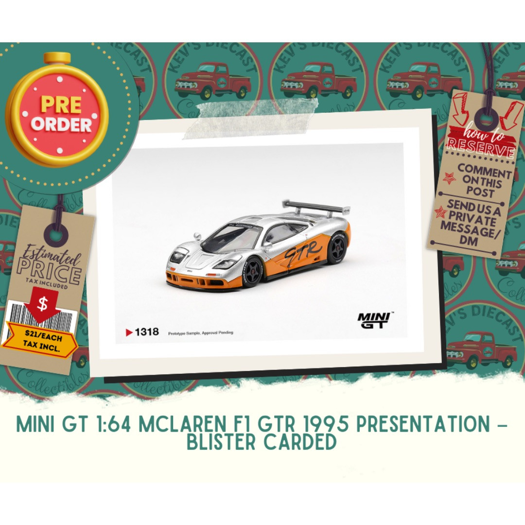 PREORDER: Mini GT 1:64 McLaren F1 GTR 1995 Presentation – Blister Carded 