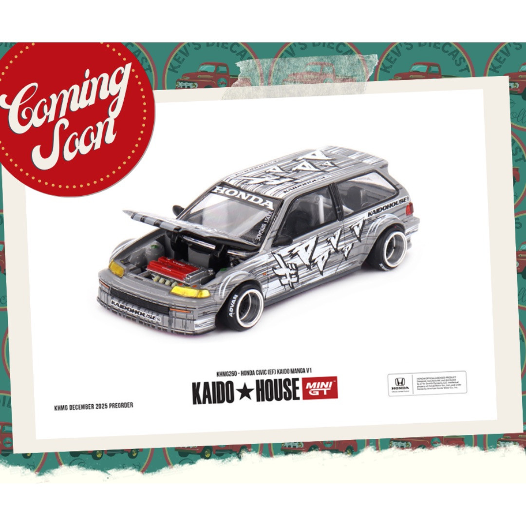 PREORDER: KAIDO HOUSE X MINI GT 1:64 HONDA CIVIC (EF) KAIDO MANGA V1 KHMG260 ETA JULY 