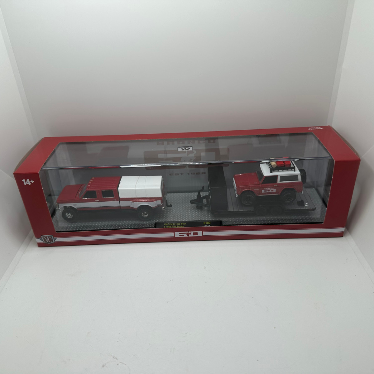 M2 Machines 1/64 Auto Haulers 1987 Ford F-350 Truck & 1966 Ford Bronco Release 100 