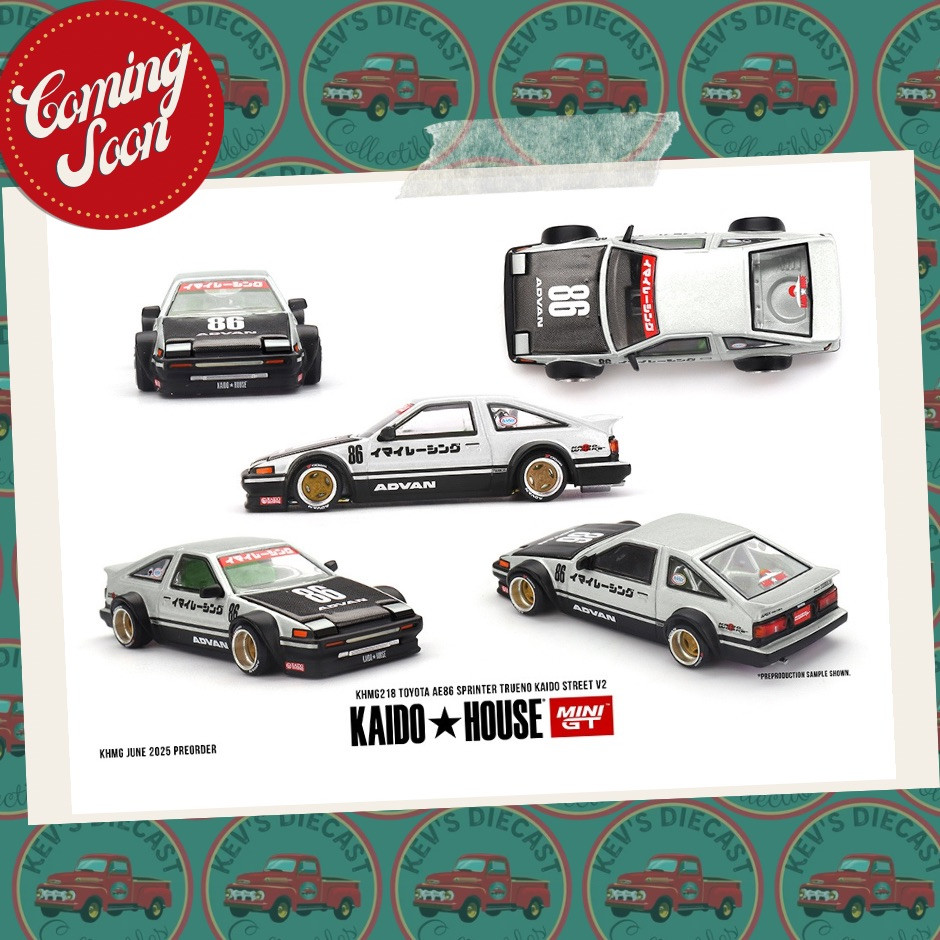 PREORDER: Kaido House x Mini GT 1:64 Toyota AE86 Sprinter Trueno Kaido Street V2 KHMG218 ETA LATE AUGUST 
