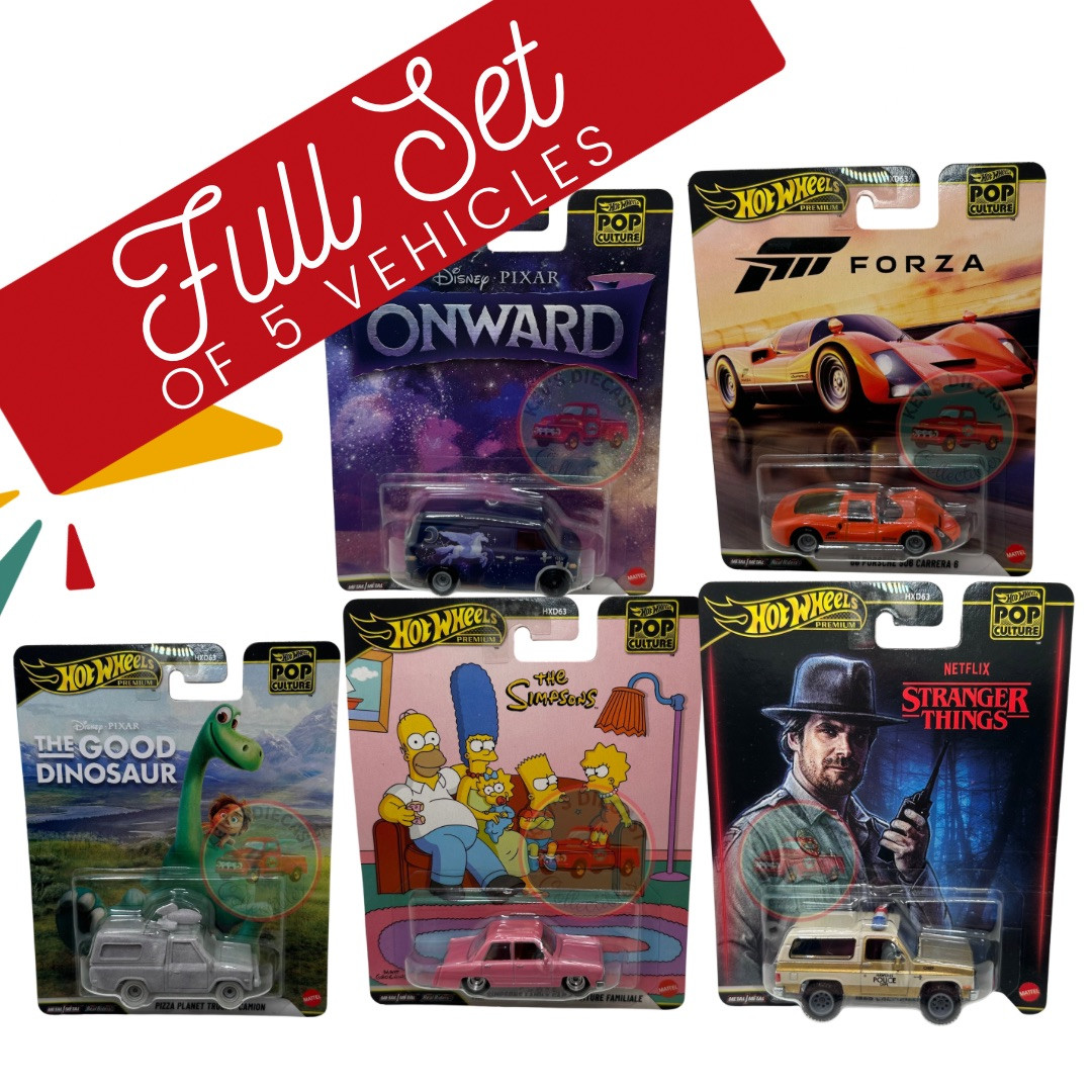 2026 Hot wheels 1/64 Pop Culture Set Of 5 Vehicles Release S 