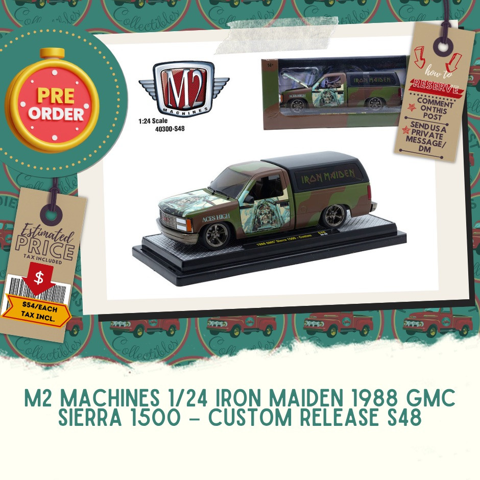 PREORDER: M2 Machines 1/24 IRON MAIDEN 1988 GMC Sierra 1500 – Custom RELEASE S48