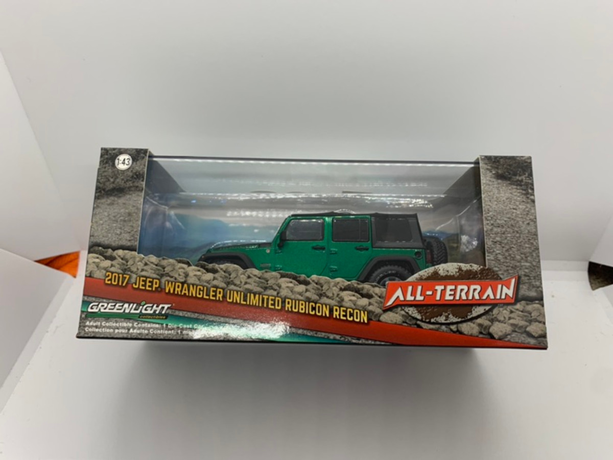 Greenlight 1/43 Scale All Terrain Green Machine 2017 Jeep Wrangler Unlimited Rubicon Recon