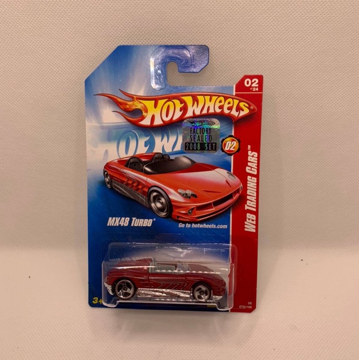 2008 Hot wheels MX48 Turbo Red Version With Factory Set Sticker 