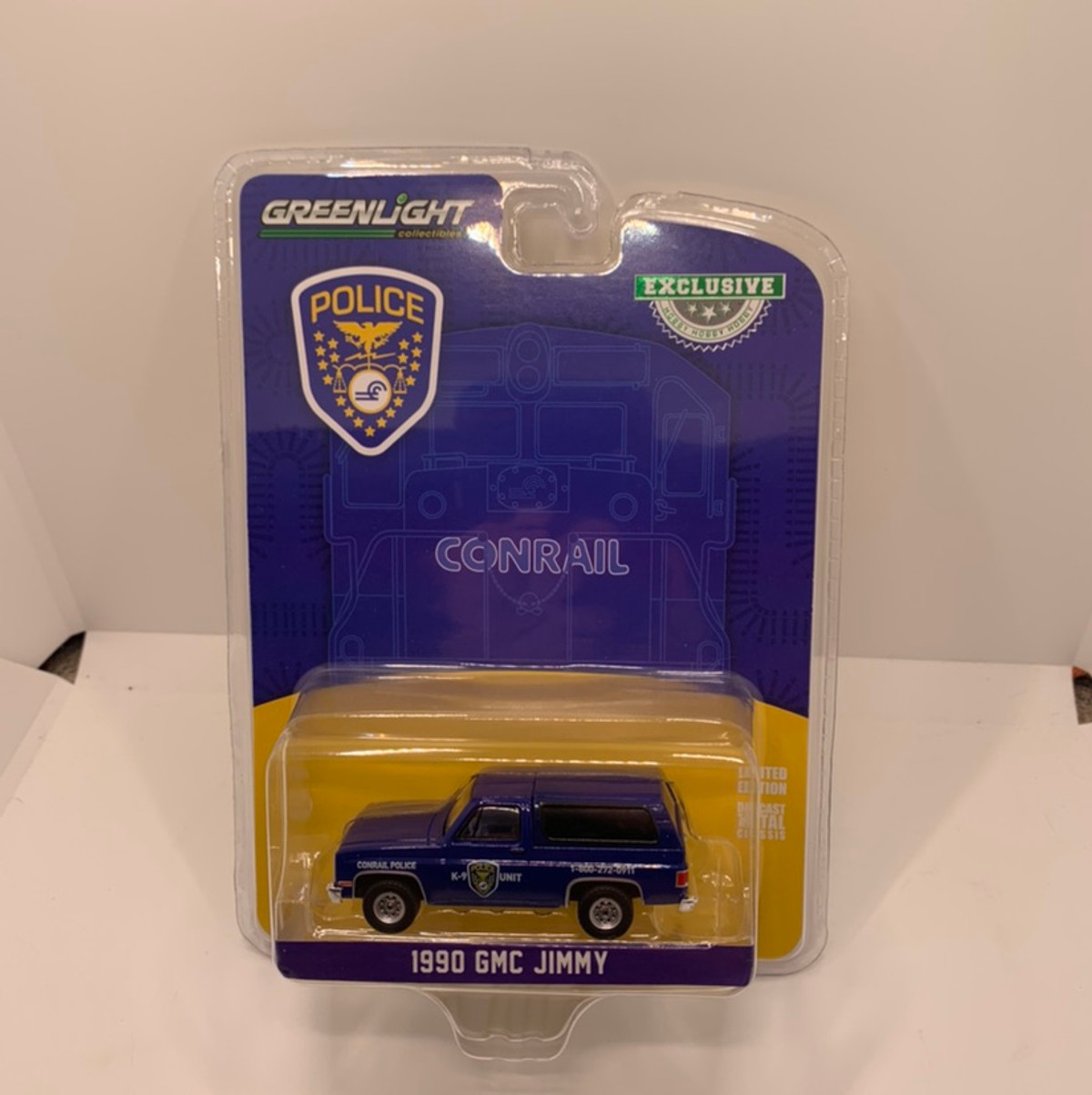 Greenlight Conrail Police K-9 Unit 1990 GMC Jimmy Hobby Exclusive 