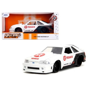 Jada 1/24 Bigtime Muscle 1989 Ford Mustang GT – Texaco – White/Matte Black 