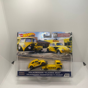 2020 Hot wheels Car Culture Team Transport Volkswagen Classic Bug & Volkswagen Transporter T1 Pickup Mooneyes 