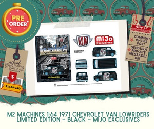PREORDER: M2 Machines 1:64 1971 Chevrolet Van Lowriders Limited Edition – Black – Mijo Exclusives