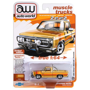 Auto World 1:64 1981 Chevrolet Silverado Fleetside Custom Lowered In Beige Hobby Exclusive 