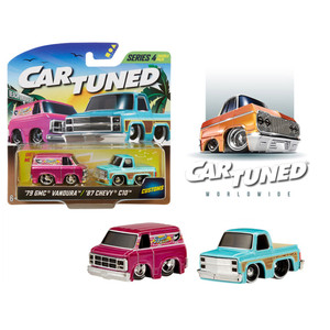 Car Tuned 1:64 2-Pack Beach Cruisers – 1979 GMC Vandura & 1987 Chevrolet C10 Pickup Series 4 