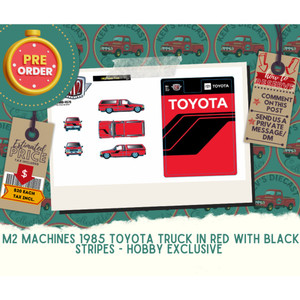 PREORDER: M2 Machines 1:64 1985 Toyota Truck In Red With Black Stripes - Hobby Exclusive 