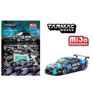 Tarmac Works 1:64 Nissan Skyline (R32) Widebody Jonsibal Designworks & HKS with Card Pack – Blue, Green, Black – Tarmac Cards MiJo Exclusives Limited Edition