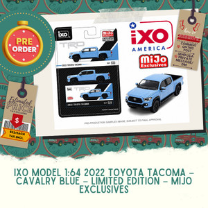 PREORDER: IXO Model 1:64 2022 Toyota Tacoma – Cavalry Blue – Limited Edition – Mijo Exclusives