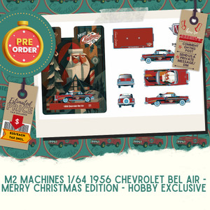 PREORDER: M2 MACHINES 1/64 1956 CHEVROLET BEL AIR - MERRY CHRISTMAS EDITION - HOBBY EXCLUSIVE 