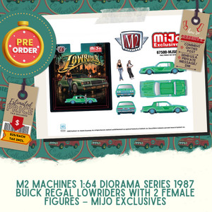 PREORDER: M2 Machines 1:64 Diorama Series 1987 Buick Regal Lowriders with 2 Female Figures – Mijo Exclusives